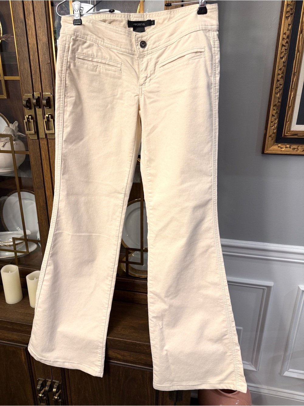 Y2K Arden B Cream Low-Rise Velvet-like Pants